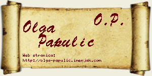 Olga Papulić vizit kartica